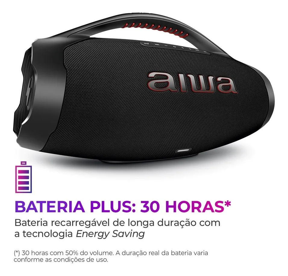 Caixa de Som Boombox Plus 200W 220V AIWA BBS-01-B 3