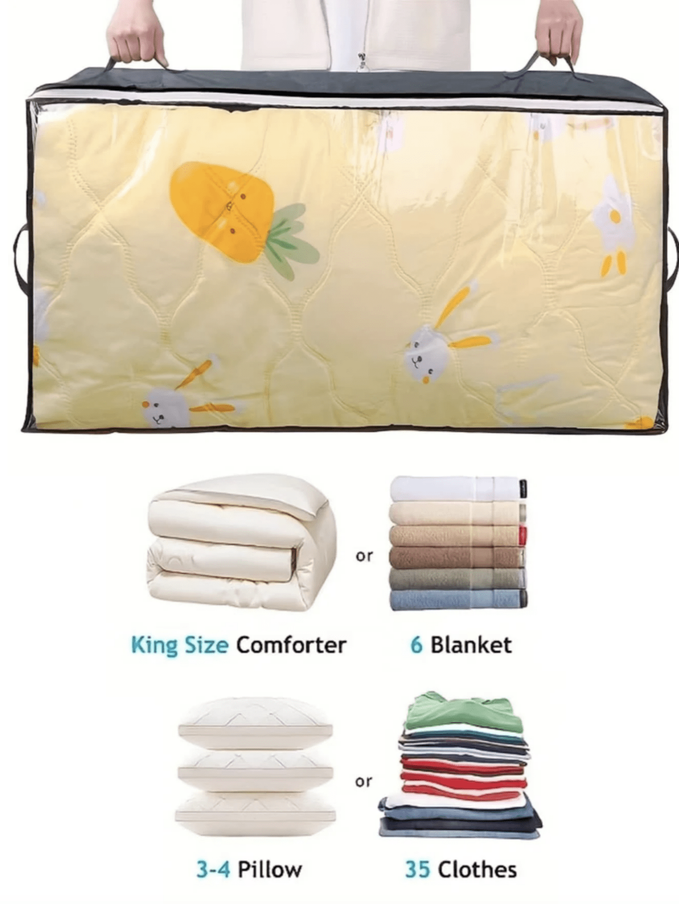 Organizador de Armazenamento Embaixo da Cama em Tecido Não Tecido, Sacos Organizadores de Guarda-Roupa À prova de Umidade, Caixas de Viagem, Cosméticos, Sacos Organizadores de Férias, Estojo de Maquiagem de Grande Capacidade para Batons, Pincéis, Cuidados com a Pele, Telefone, Moedas, Pequenos Itens, Adequado para Casa, Presente, Férias e Festividades como Quarto, Organizador, Armazenamento Doméstico, Camiseta Branca Feminina, Calça Preta Feminina, Roupas de Inverno Femininas, Vestido  🎁Cupom 50% OFF para todo Novo Usuário! 