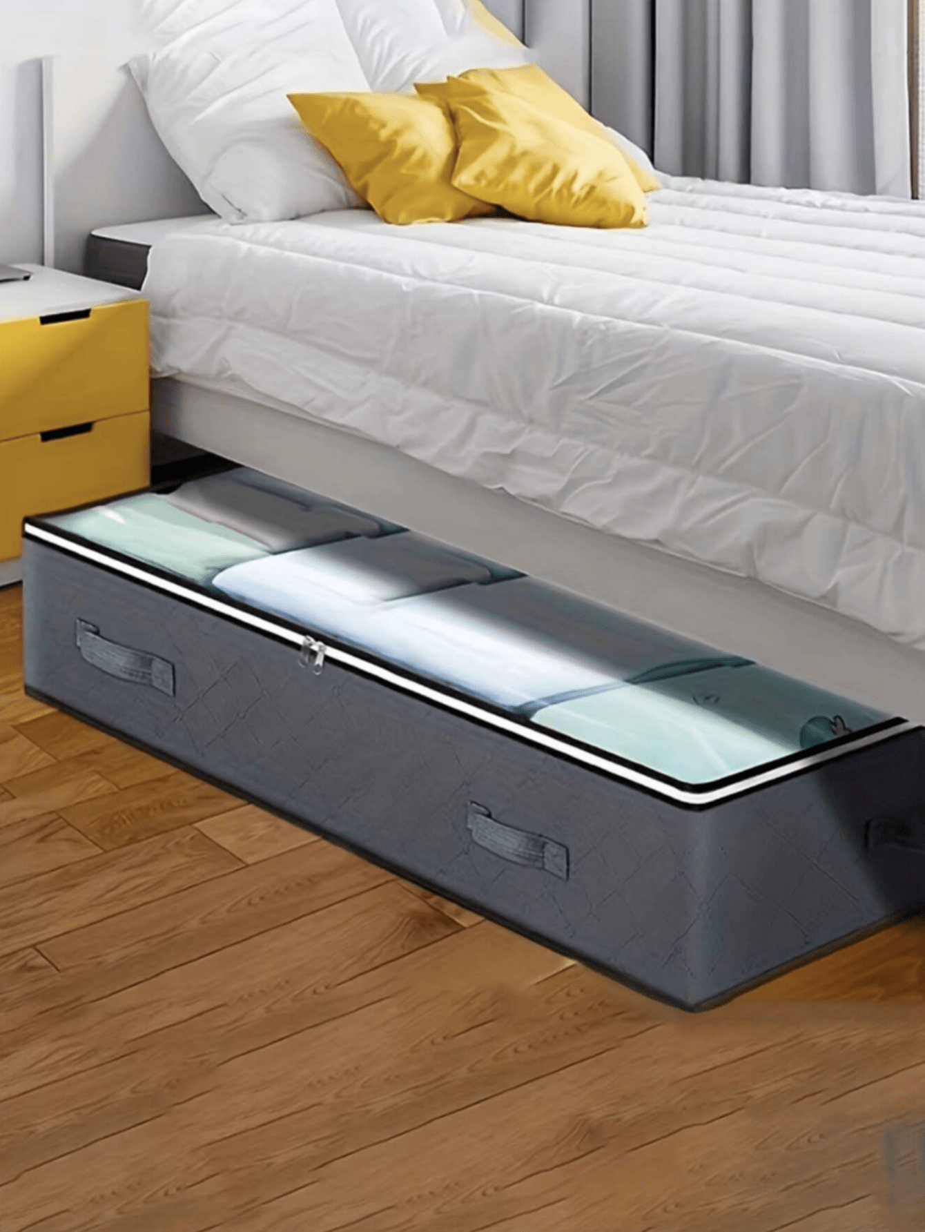 Organizador de Armazenamento Embaixo da Cama em Tecido Não Tecido, Sacos Organizadores de Guarda-Roupa À prova de Umidade, Caixas de Viagem, Cosméticos, Sacos Organizadores de Férias, Estojo de Maquiagem de Grande Capacidade para Batons, Pincéis, Cuidados com a Pele, Telefone, Moedas, Pequenos Itens, Adequado para Casa, Presente, Férias e Festividades como Quarto, Organizador, Armazenamento Doméstico, Camiseta Branca Feminina, Calça Preta Feminina, Roupas de Inverno Femininas, Vestido  🎁Cupom 50% OFF para todo Novo Usuário!  3