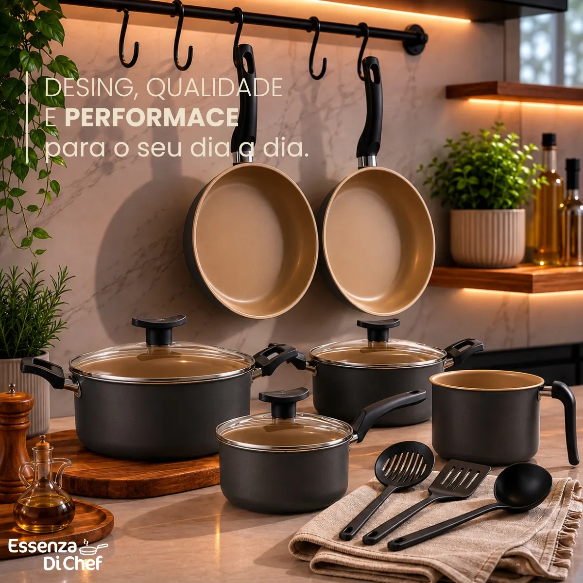 Conjunto Panelas Antiaderente 10 Peças Teflon Várias Cores 5