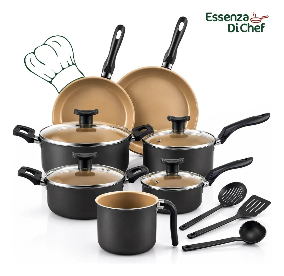 Conjunto Panelas Antiaderente 10 Peças Teflon Várias Cores 6