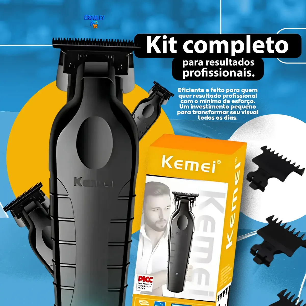 Máquina De Acabamento Corta Cabelo Profissional Kemei 2299 P 2