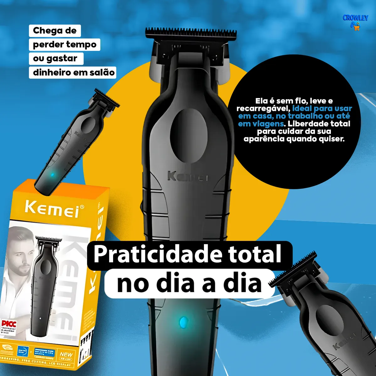 Máquina De Acabamento Corta Cabelo Profissional Kemei 2299 P 4