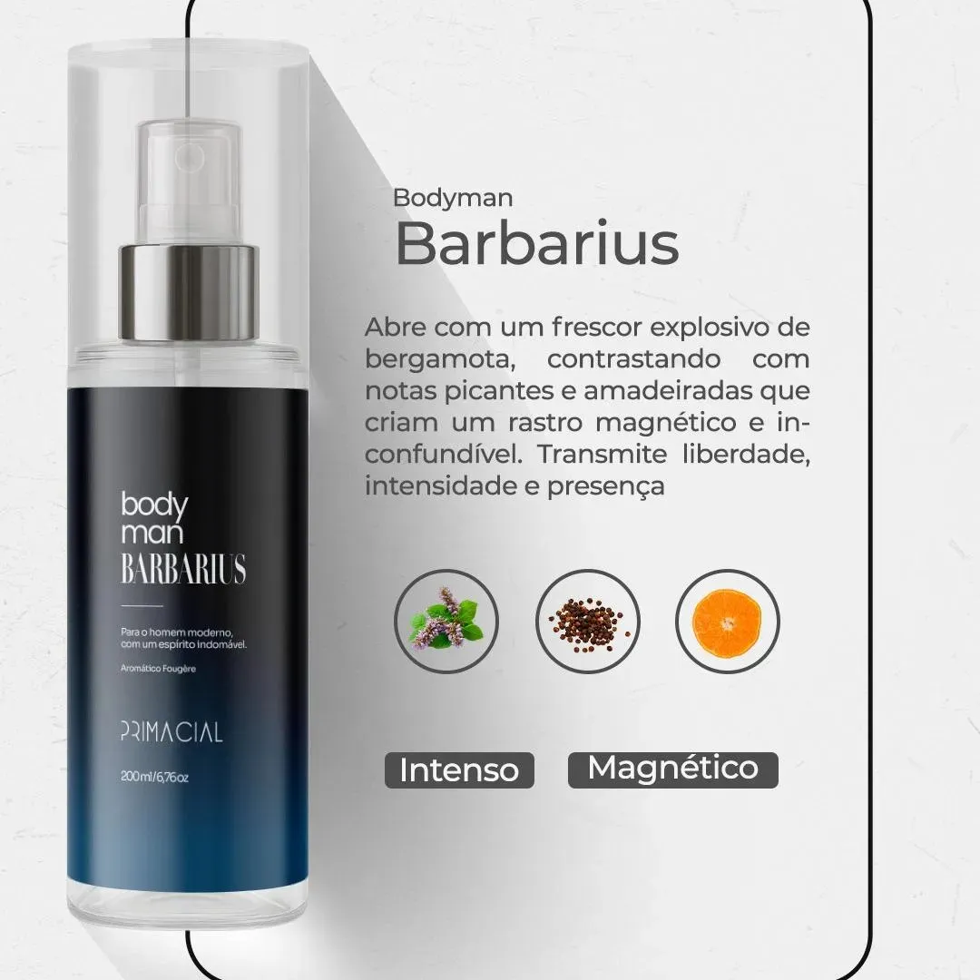 Kit Body Splash Masculino Barbarius + Enigma + Midtown 200ml 2