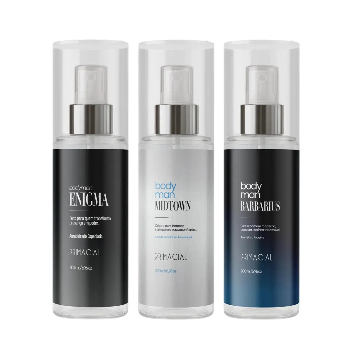 Kit Body Splash Masculino Barbarius + Enigma + Midtown 200ml 7