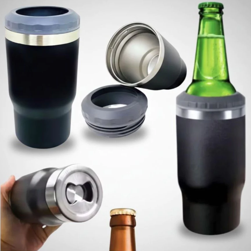 Copo Térmico Para Long Neck Com Tampa e Abridor 420Ml Porta Lata/Long Neck Exclusividade Moderno 4