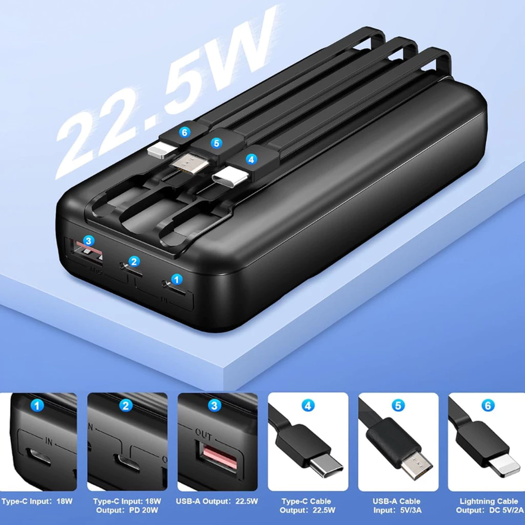 Bateria Externa Carregador Portátil Power Bank 10000 20000 mah Favo de Mel 2