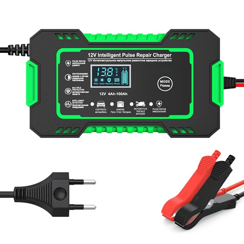 Carregador de bateria automotivo inteligente 12 V - Display Digital Automático Energia Reparação Puls 6