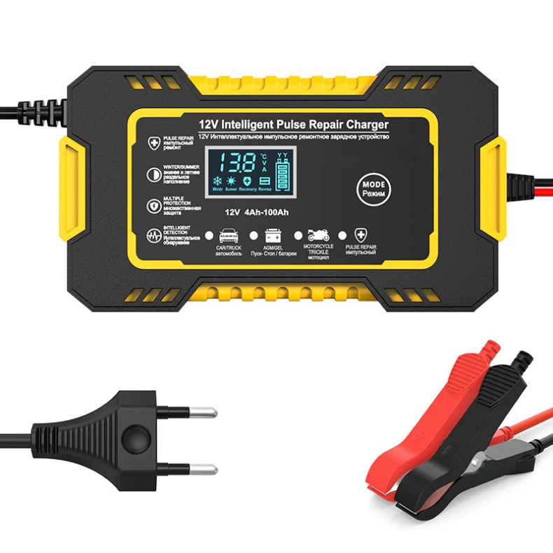 Carregador de bateria automotivo inteligente 12 V - Display Digital Automático Energia Reparação Puls 5