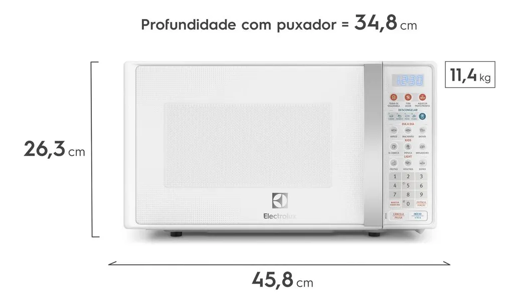 Micro-ondas Electrolux 20L Branco com Função Tira Odor e Descongelar MTO30 2