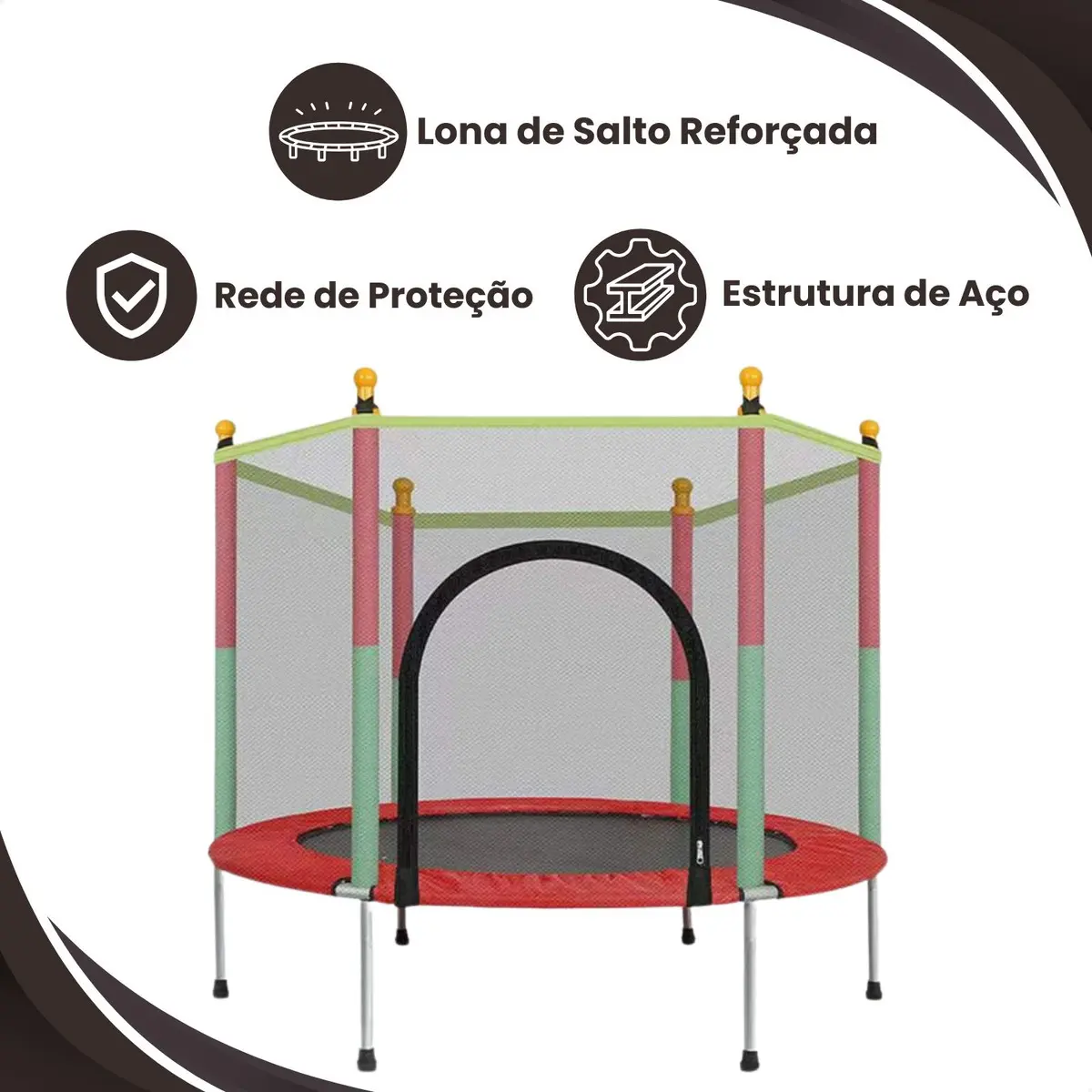 Cama Elástica Pula Pula Infantil Trampolim 1,4 Metros Atentu 6