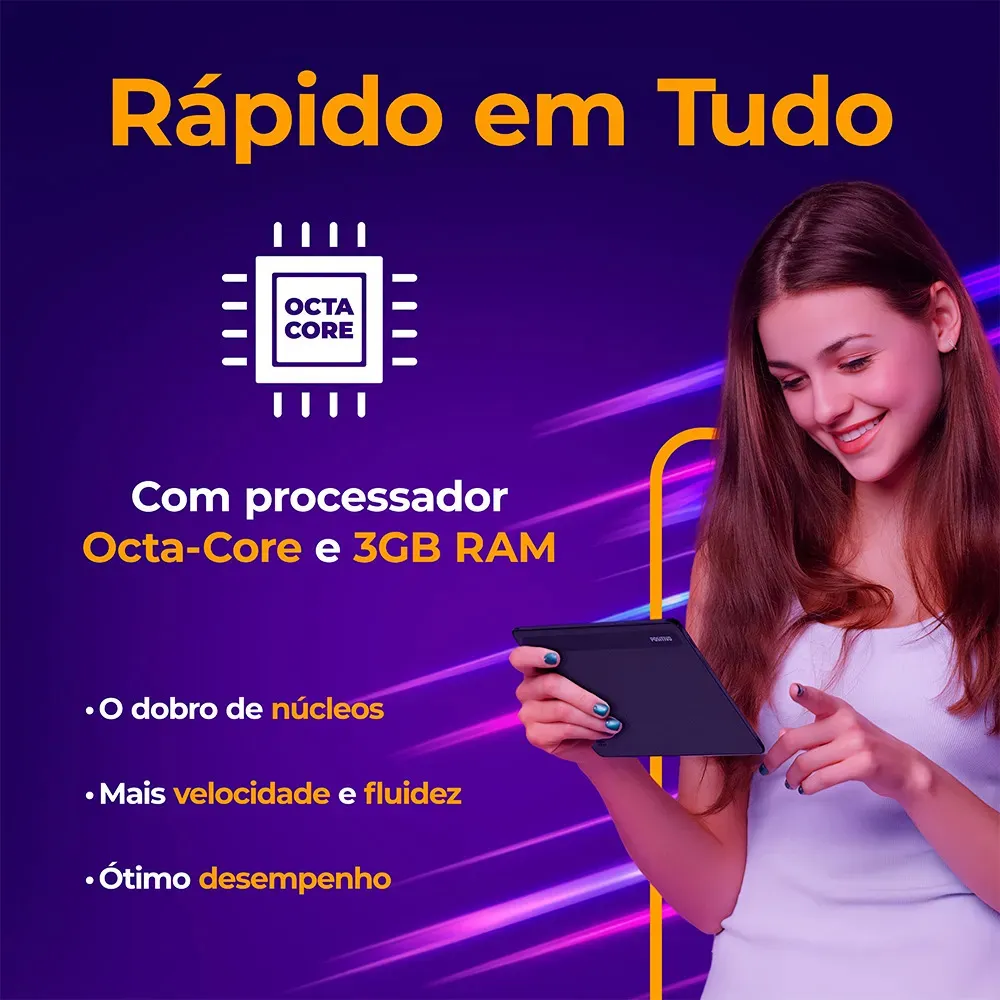 Tablet Positivo Vision TAB 7 - Processador Octa-Core 3GB RAM 64GB Armazenamento Tela 7” IPS Bateria 3100mAh, Android 14 Go, Wi-fi - Preto 5