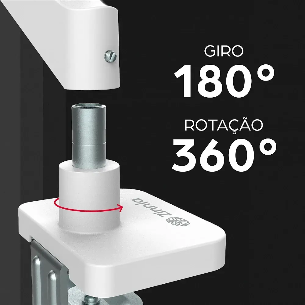 Suporte Articulado Para Monitor 13 a 32 Pistão a Gás Ajustável Zinnia Nimbo 110 Branco 4