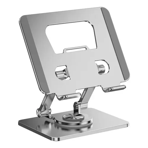 Base Suporte Para PC Notebook Alumínio Portátil Articulado Dobrável Tablet Laptop Mesa Davely Cor Prateado 8