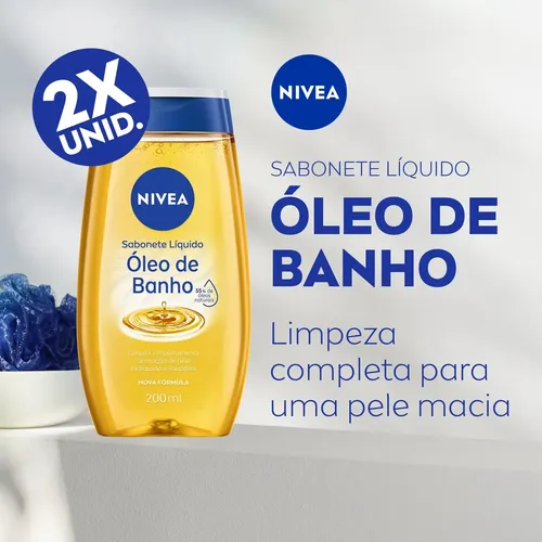 NIVEA  KIT Sabonete Líquido Óleo de Banho 200ml - 2 Unidades 3