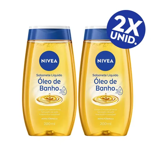 NIVEA  KIT Sabonete Líquido Óleo de Banho 200ml - 2 Unidades 12