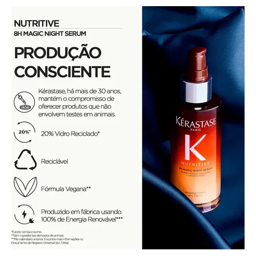 Sérum de Noite Mágica Nutritivo Kérastase Nutritive 8H - Sérum de Nutrição para Cabelo Seco | 90ml | 3