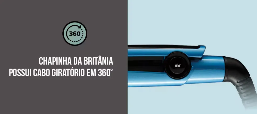 Prancha Britânia Titanium Blue Bivolt 9