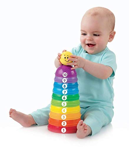 Fisher-Price Brinquedo para Bebês Potinhos Empilhar & Rolar para crianças a partir de 6 meses 7