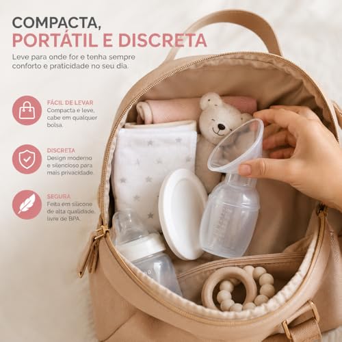 Copo Coletor de Leite Materno em Silicone Macio e Flexível, BPA-Free, com Tampa Protetora, Fácil de Limpar 3