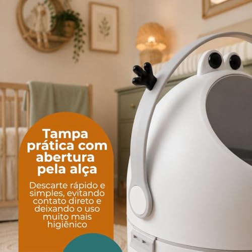 Lixeira para Fraldas Bebê 13 Litros com Vedação Anti Odor e Tampa Higiênica 6