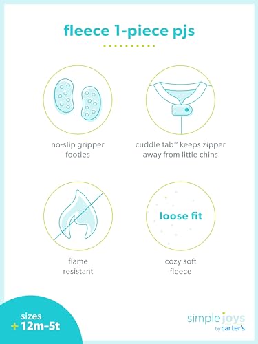 Simple Joys by Carter's Pijama de lã resistente a chamas com pés para meninas 4