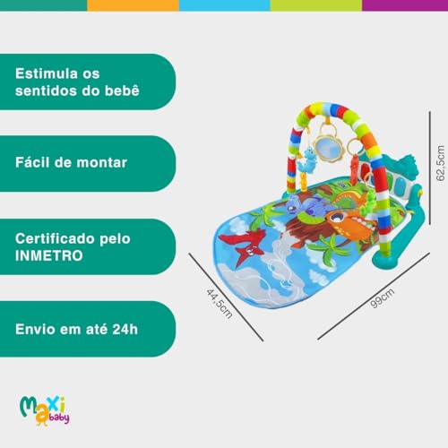 Tapete de Atividades Para Bebê Piano Funny Dino Maxi Baby 6