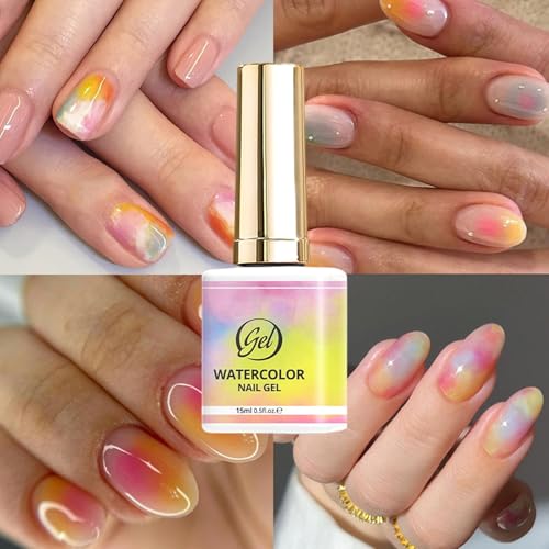 Gel para unhas | Ferramentas de manicure em aquarela | 15 ml de gel base de design de unhas de cura rápida, para , dos namorados, aniversário, festa de casamento, encontro, casa, férias 4