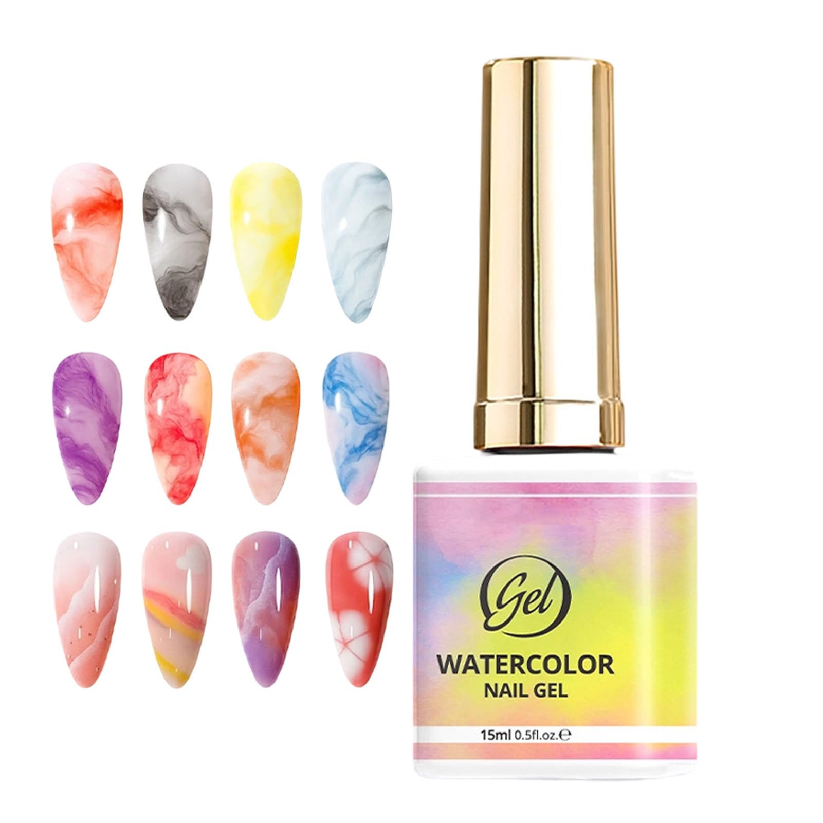 Gel para unhas | Ferramentas de manicure em aquarela | 15 ml de gel base de design de unhas de cura rápida, para , dos namorados, aniversário, festa de casamento, encontro, casa, férias