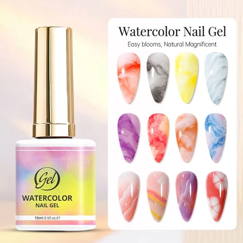 Gel para unhas | Ferramentas de manicure em aquarela | 15 ml de gel base de design de unhas de cura rápida, para , dos namorados, aniversário, festa de casamento, encontro, casa, férias 3