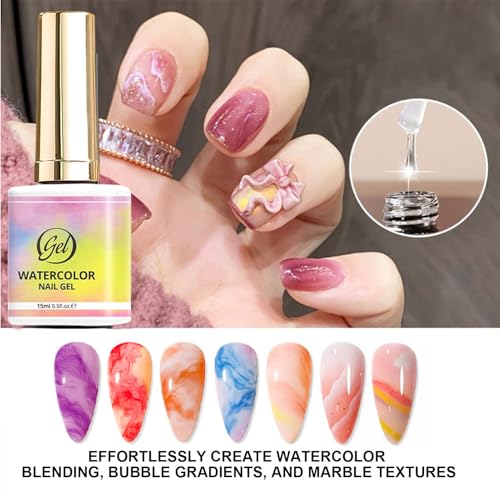 Gel para unhas | Ferramentas de manicure em aquarela | 15 ml de gel base de design de unhas de cura rápida, para , dos namorados, aniversário, festa de casamento, encontro, casa, férias 11