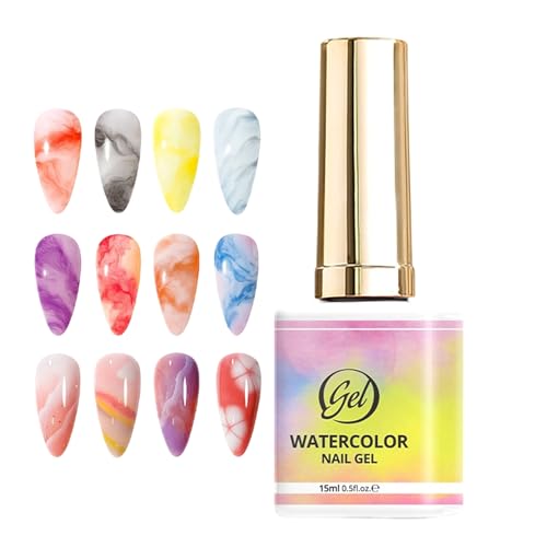 Gel para unhas | Ferramentas de manicure em aquarela | 15 ml de gel base de design de unhas de cura rápida, para , dos namorados, aniversário, festa de casamento, encontro, casa, férias 9