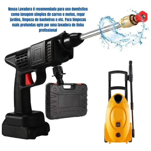 Lavadora Lava Jato Portátil Pressão 2 Baterias + Maleta 5