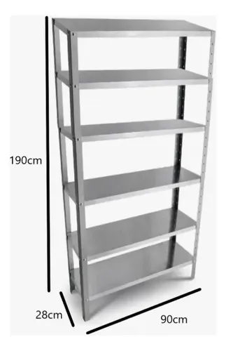 Estante Armário Prateleira de Aço 6 Bandejas Organizador 190cm x 90cm 3