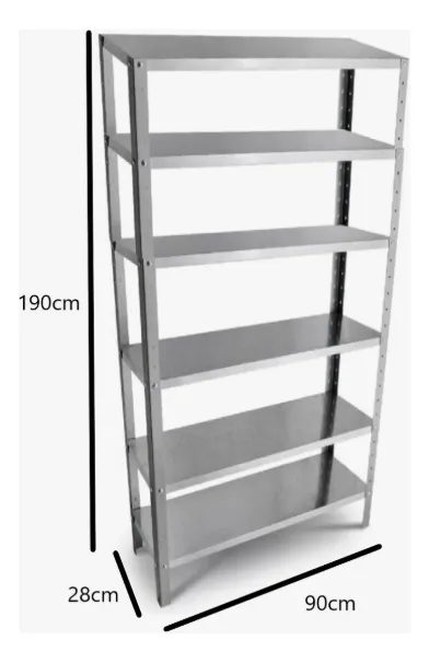 Estante Armário Prateleira de Aço 6 Bandejas Organizador 190cm x 90cm 9