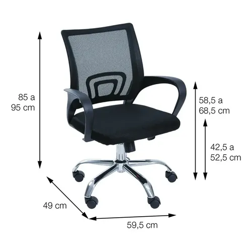 Cadeira de Escritorio Giratoria Or 3310 Preta Ergonomica - Desconto Especial 7
