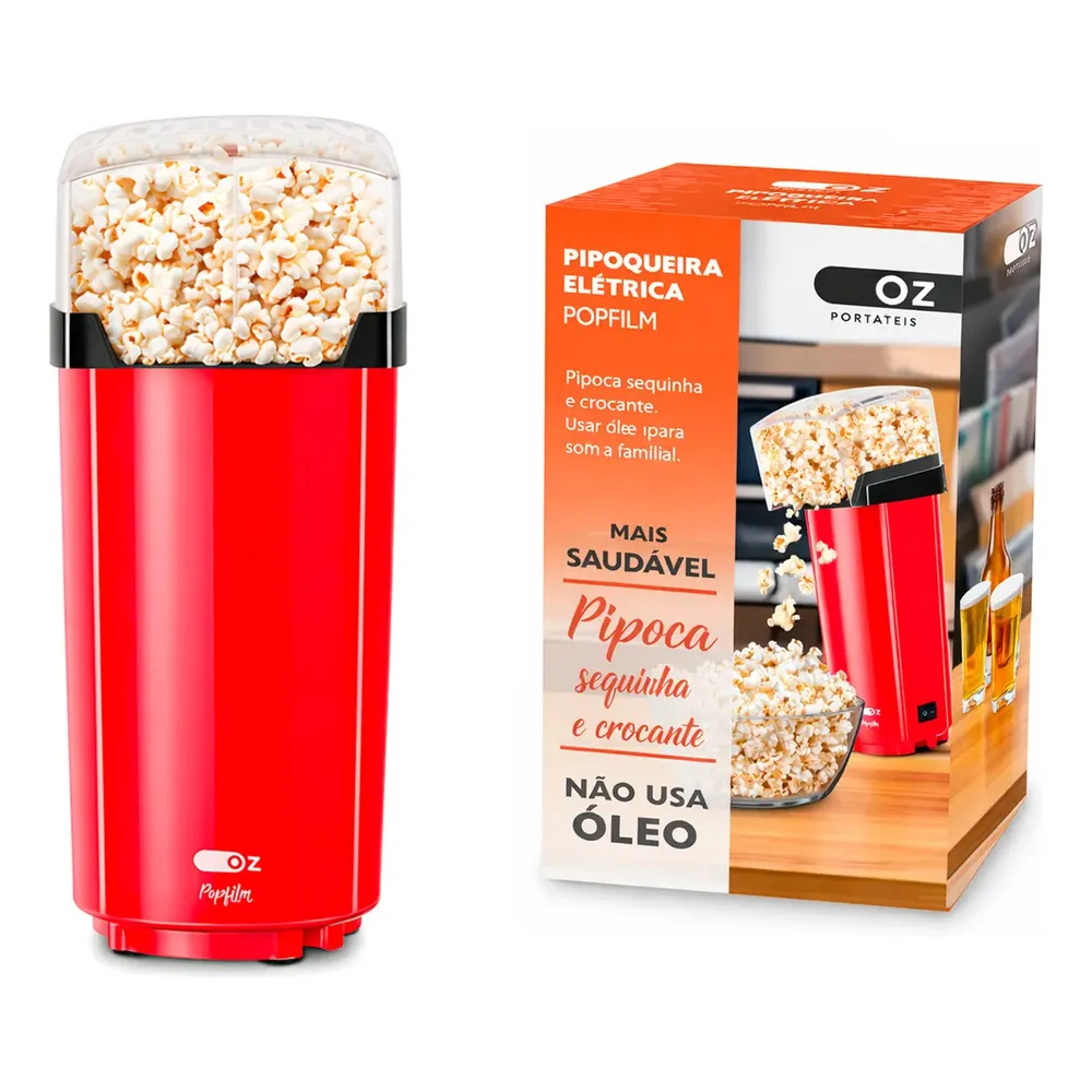 Pipoqueira Elétrica Portátil 110V e 220 Sem Óleo Fritura Ar Quente 8