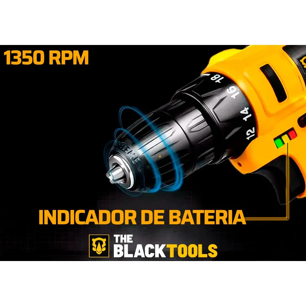 Furadeira Parafusadeira Sem Fio A Bateria Tb-12e 12v 3/8 10mm Com Maleta 12