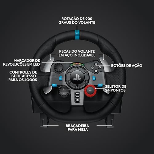 Combo Volante, Pedais e Cambio Logitech G29 SE para PS5, PS4 e PC 3