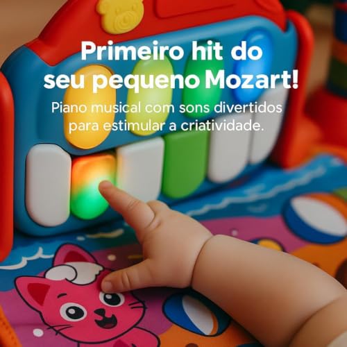 Tapete Musical Infantil com Piano e Arco, 24 peças, Desenvolvimento Motor e Sensorial 4