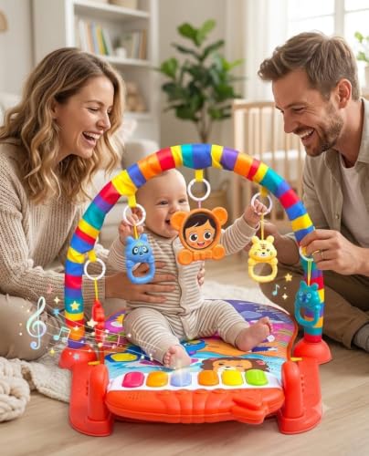 Tapete Musical Infantil com Piano e Arco, 24 peças, Desenvolvimento Motor e Sensorial 7