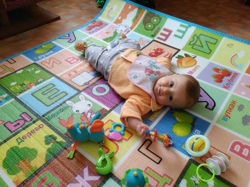 Tapete De Atividades Infantil Com Proteção Térmica Para Bebê 1,80 X 1,20m 3
