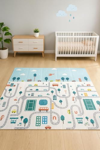 Tapete Tatame Infantil Dobrável 2x1,5m Emborrachado Dupla Face 6mm Antiderrapante Bebê Atividades... 6