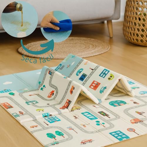Tapete Tatame Infantil Dobrável 2x1,5m Emborrachado Dupla Face 6mm Antiderrapante Bebê Atividades... 5