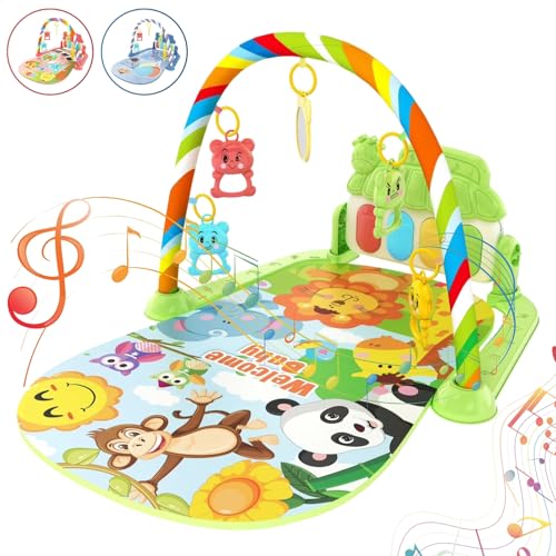 Tapete de Atividades Musical com Piano para Bebê, Arco de Brinquedos Interativos 10