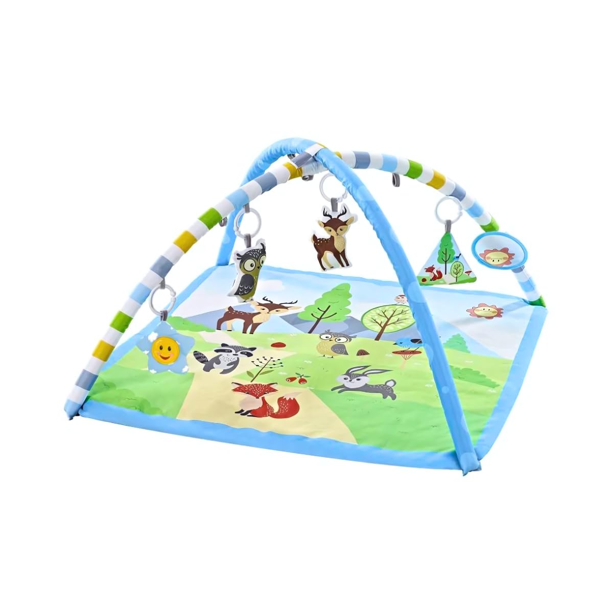 Maxi Tapete de Atividades Bebê Com Luz Musical Floresta Kit 24 peças