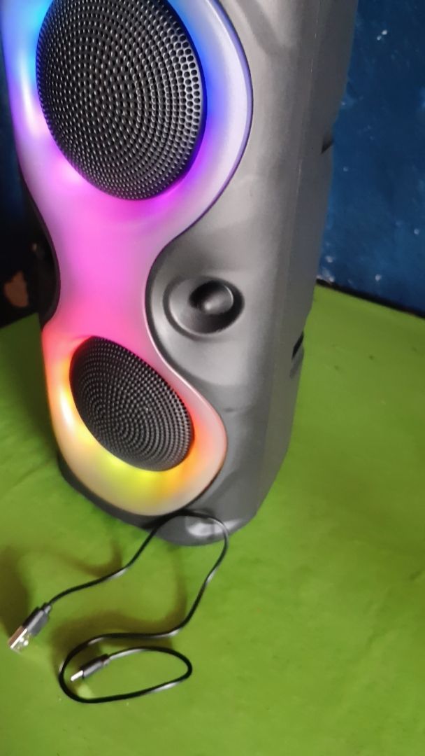 Caixa de som Bluetooth Portátil Com Led RGB Portátil FM USB TWS 30W Para Praia, Festa ou Viagem 5