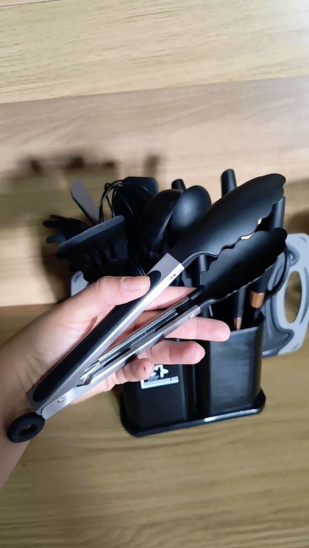 Kit 19 Pçs Utensílios Cozinha Completo Facas Silicone e Plástico 4