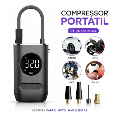 Calibrador De Ar Digital Para Pneu Portátil Compressor Usb