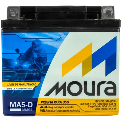 Bateria Moura Ma5 d Para Moto Titan Fan Biz Bros Fazer 9